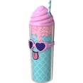 thumbnail image 4 of COOL GEAR Shady Sweets Tumbler with Pressure Fit Lid and Straw Included, 20 Ounce Strawberry/Chocolate, 2-Pack, 4 of 7