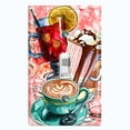 thumbnail image 1 of Metal Light Switch Wall Plate Outlet Cover (Coffee Beans Mocha Tea Marshmallow Treat Pink White Leaves - Single Toggle), 1 of 2