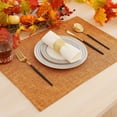 thumbnail image 5 of decorUhome Placemats Set of 4 - Cotton Linen Blend Washable Heat Resistant Dining Table Mats, Orange, 13" x 19", 5 of 8