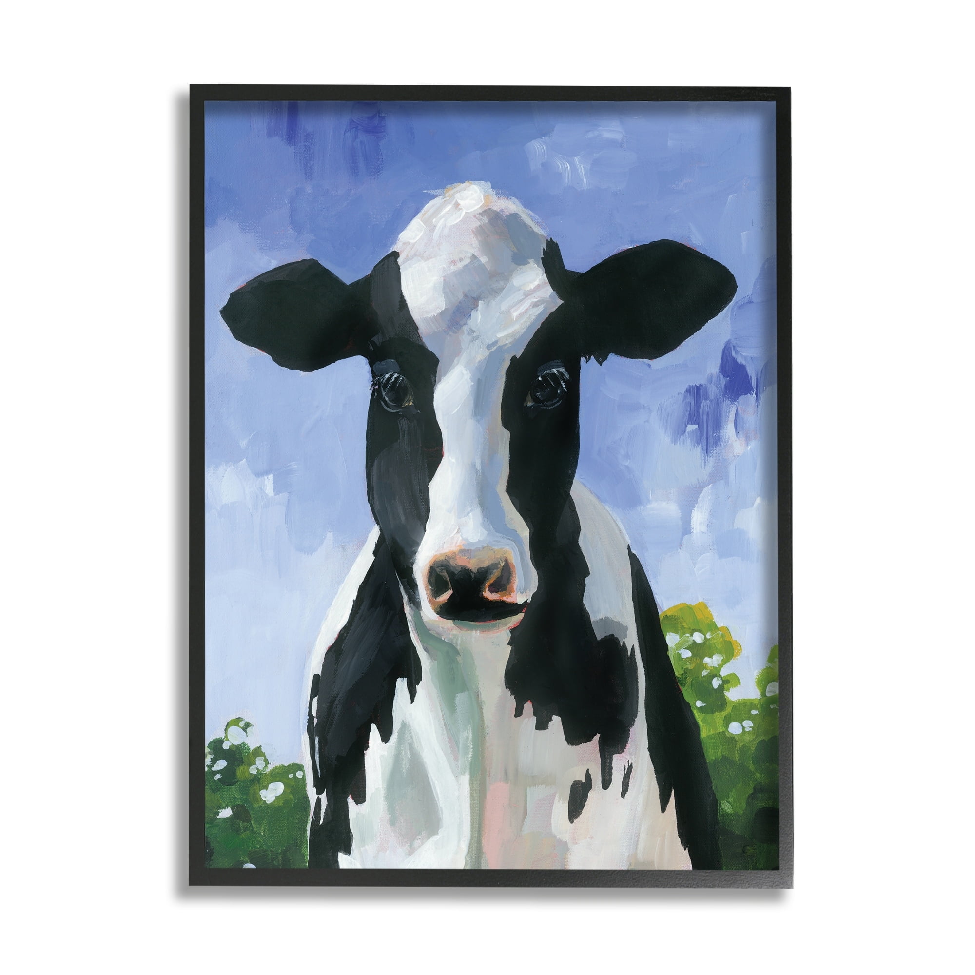 Stupell Industries Farmland Cow Cattle Country Painting Blue Sky Framed Wall Art, 16 x 20, Design by Caverly Smith