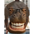 thumbnail image 2 of Men's Hippo Print T-Shirt - Casual Short Sleeve Crew Neck T-Shirt Machine Washable - 3D Digital Animal Pattern Shirt, Party, Casual Dress, 2 of 6
