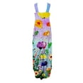 thumbnail image 3 of SMihono Robe Maxi Bohème d'Été pour Femmes Grande Taille Robe d'Été pour Femmes Design Décontracté Robe Dégradée Sans Manches Col Suspendu Col en V Longue Robe Robe de Plage Évasée, 3 of 5