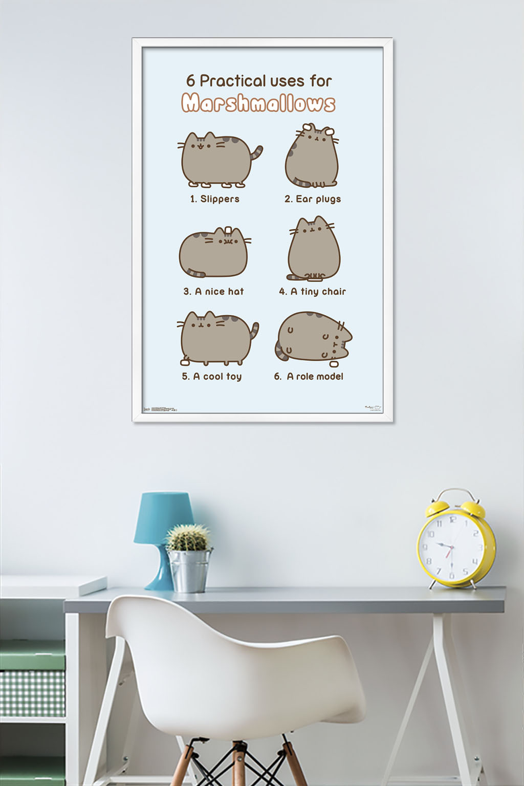 Pusheen - Marshmallow Wall Poster, 22.375" x 34", Framed