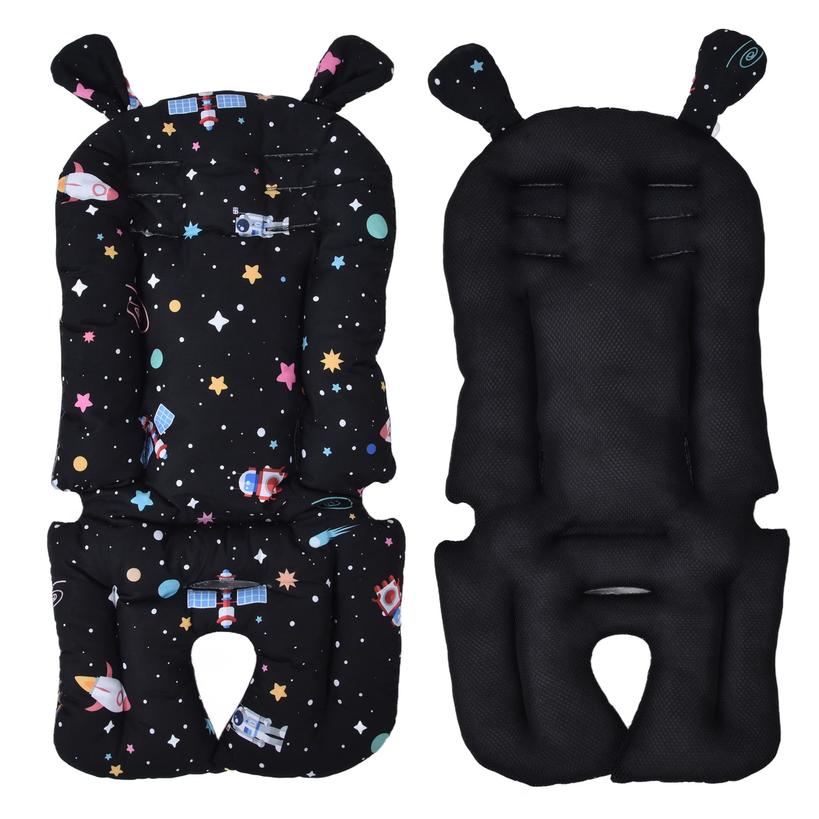 NFTIGB Two Sided Baby Stroller Liner Soft Infant Cushion Pad with Cute Cartoon Patterns Thick Winter Warming Backrest 14.2x30.3 inches / 36x77 cm