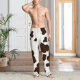 thumbnail image 2 of Gaeub Brown Cow Print Mens Pajama Pants,Lounge Pants With Pockets And Drawstring-3X-Large, 2 of 6