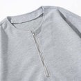 thumbnail image 3 of Dagegui Mens Oversized Shirts Long Sleeve 1/4 Zip up T-Shirt Cotton Casual Loose Fit Pullover Shirt Solid Color Fall Basic Tees Tops Dark Gray M, 3 of 4