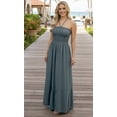 thumbnail image 3 of HAPPY BAY Women's Beach Summer Solid Smocked Tube Top Maxi Evening Frill Dress Casual Strapless Dresses for Women One Size Grey, Solid, 3 of 3