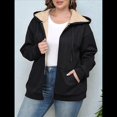 thumbnail image 4 of Sudadera con Capucha de Invierno de Larga con Cremallera para Mujer, Informal, Cálida y Acogedora, con Forro , para Otoño. Negro 5XL, 4 of 7