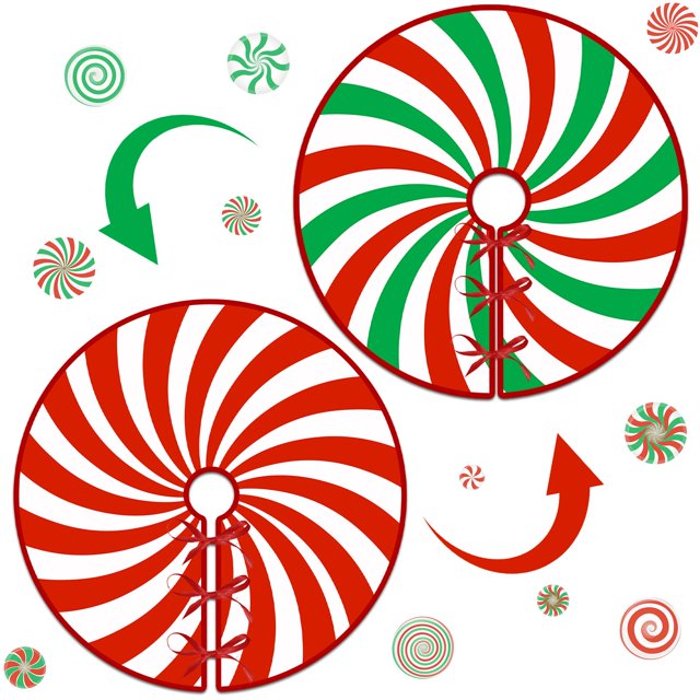 Tapete reversible para caramelos navideños con estampado de árboles, clothmile, 91 cm