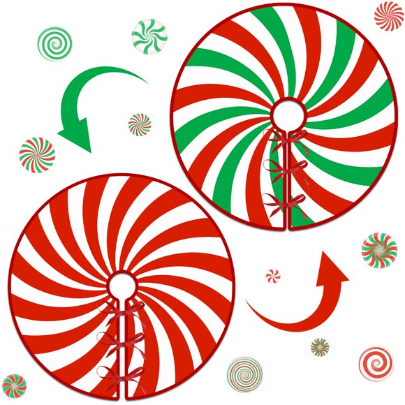 Tapete reversible para caramelos navideños con estampado de árboles, clothmile, 91 cm