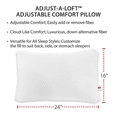 thumbnail image 6 of Core Products Adjustable Pillow, Customize Loft and Comfort - Adjust the Alternative-Down Fiber Fill for Side, Back or Stomach Sleeping, Standard Size, 6 of 7