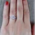 thumbnail image 5 of Eclet Jewels 14K White Gold Over Rings - Oval Cut 2 Ct Excellent White Diamond Rings -Engagement Wedding Halo Promise Rings for Women's - Diamond Jewelry For Birthday Gift - Christmas Gifts for Her, 5 of 9