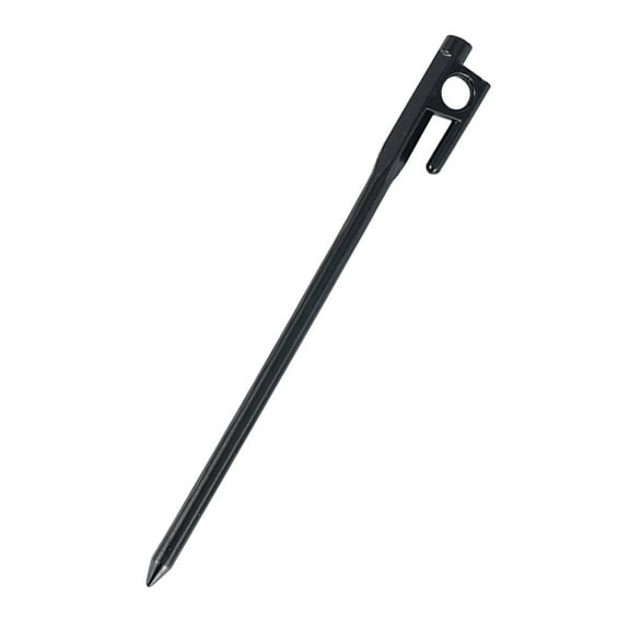 Black Cast Iron Tent Pegs for Outdoor Use Firmly Inserts into Ground 4 Pieces