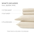 thumbnail image 3 of Noble Linens 4 Piece Jersey Knit 100% Cotton Sheet Set, Oatmeal, King, 3 of 11