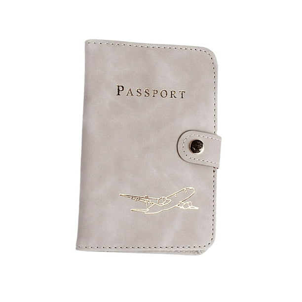 Funda para pasaporte, accesorio de viaje, pequeña bolsa para pasaporte, moderna, 14,5 x 10 x 1 cm gris claro