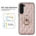 thumbnail image 2 of SaniMore for Samsung Galaxy S23 6.1" 2023 Case, PU Leather Case with Luxury Fashion Lattice for Girls Women 360°Rotating Metal Ring/Kickstand Shockproof Durable Case For Samsung Galaxy S23, Rosegold, 2 of 8