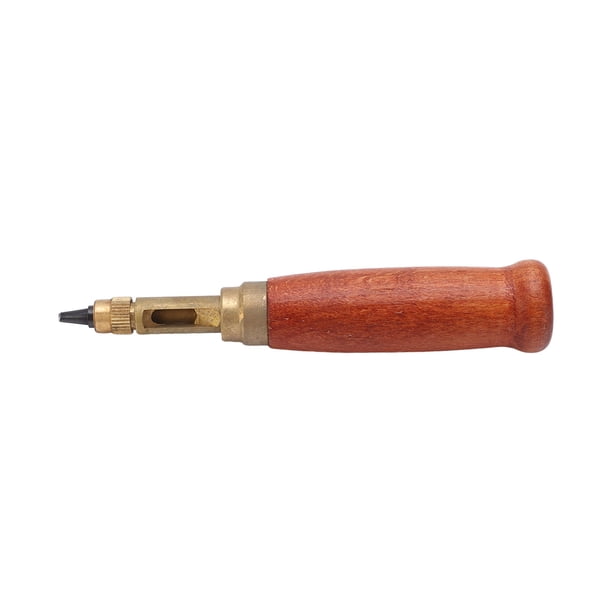 Poinçon 4 en 1 avec manche en bois pour couture du cuir et du cuir - Outil de perforation à la main - Kit d'outils de réparation pour cuir et tissus lourds Poinçon 4 en 1 avec manche en bois pour couture du cuir et du cuir - Outil de perforation à la main - Kit d'outils de réparation pour cuir et tissus lourds