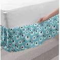 thumbnail image 2 of Floral Bed Skirt, Repeating Flowers Bees Nature Interpretation in Pastel Colors Pattern, Elastic Bedskirt Dust Ruffle Wrap Around for Bedding Decor, 4 Sizes, Pale Sky Blue and White, by Ambesonne, 2 of 2