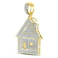 thumbnail image 2 of 10kt Yellow Gold Mens Round Diamond Trap House Charm Pendant 3/4 Cttw, 2 of 2