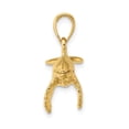 thumbnail image 3 of Auriga Fine Jewelry 14K Yellow Gold 3-D w/ Textured Underside Humpback Whale Charm for Women (L - 11.15 mm, W - 27.1 mm), 3 of 6