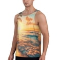 thumbnail image 2 of Lsque Tropical Sunset Beach Scene Pattern Mens Tank Tops Muscle Athletic Quick Dry Sleeveless Workout Fitness T Shirts Beach Tank Top, Loose-fit Sleeveless Shirt for Men-Medium, 2 of 7