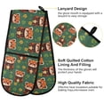 thumbnail image 4 of Dailycode Double Sided Oven Mitt with Loop Heat Resistant Kitchen Long Potholders 7" x 35" Lucky Red Panda Leaf, 4 of 6