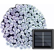 RELIGHTABLE Pure-White Solar Outdoor String Christmas Lights 36Ft 100 LED Patio Lighting for Yard Gazebo Party Wedding Tents Porch Xmas Garden Backyard Tree Decorations Balcony Decor Lights 100CWX1