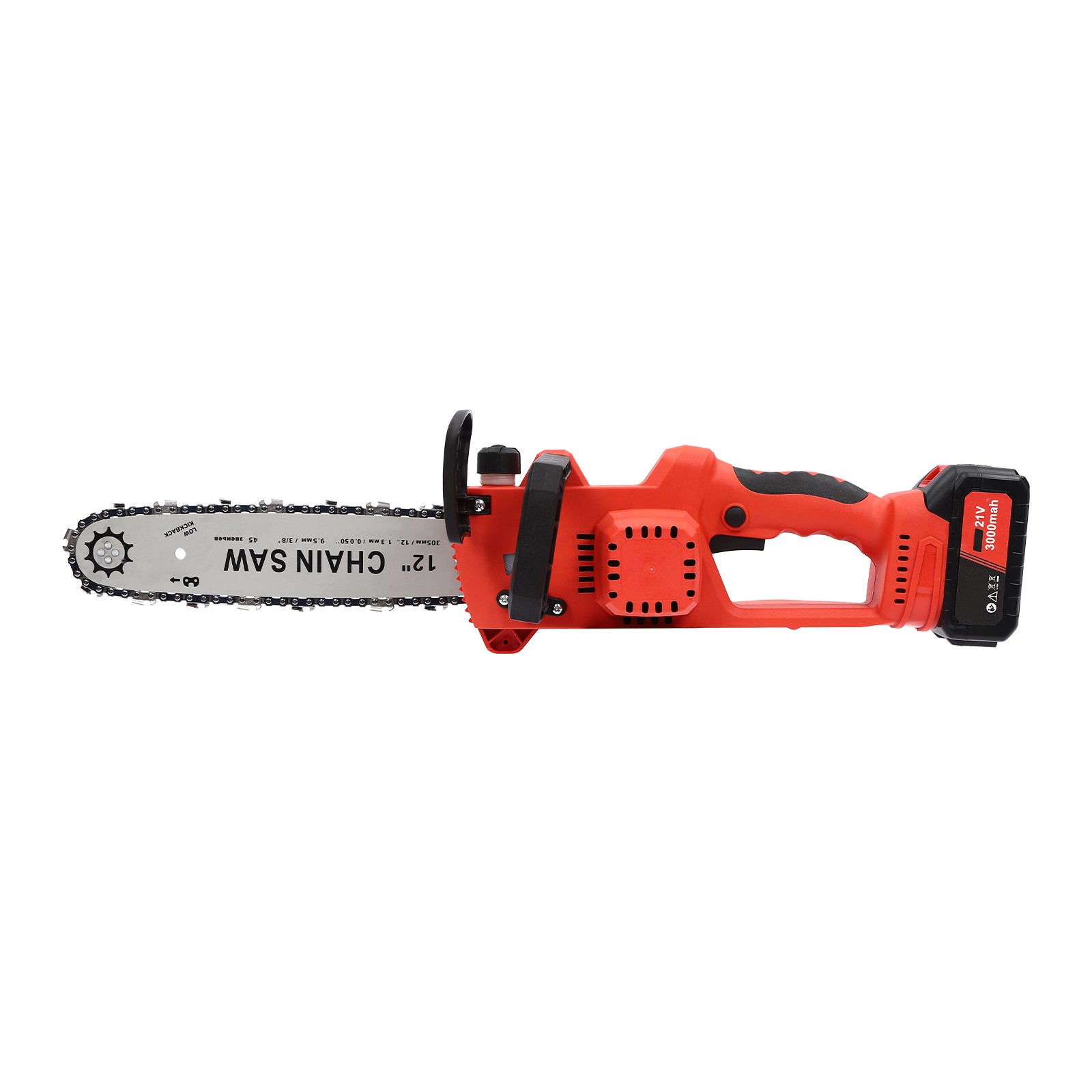 ToppiJoy 12" Portable Cordless Chainsaw, 21V Battery Powered Brushless Chain Saw, Electric Handheld Chain Saw Kit for Tree Felling, Pruning, Firewood(Red, Black)