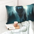thumbnail image 4 of Pofeuu Wolf Print Polyester Microfiber Plush Pillowcases, Super Soft and Cozy Pillow Case Covers with Envelop Closure（Pillow core not included）-14"x20", 4 of 6