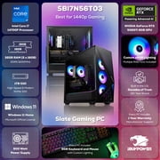 iBUYPOWER Slate Gaming PC Desktop, Intel Core i7 14700F, NVIDIA GeForce RTX 5060Ti 8GB, 32GB DDR5 RGB RAM, 1TB NVMe SSD