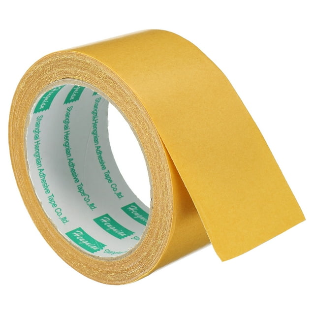 Unique Bargains 50mmx10m Double-Sided Adhesive Tape Duct Cloth Mesh Fabric, Yellow 1 Roll