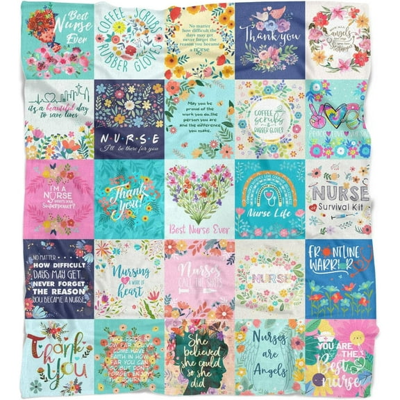 Nurse Gifts for Women - Super Soft Nurse Blanket for Women - Great Mothers Day Birthday Gifts for Nurses Graduation Retirement, and Nurses Week Gifts- Boho Style (50"x60")