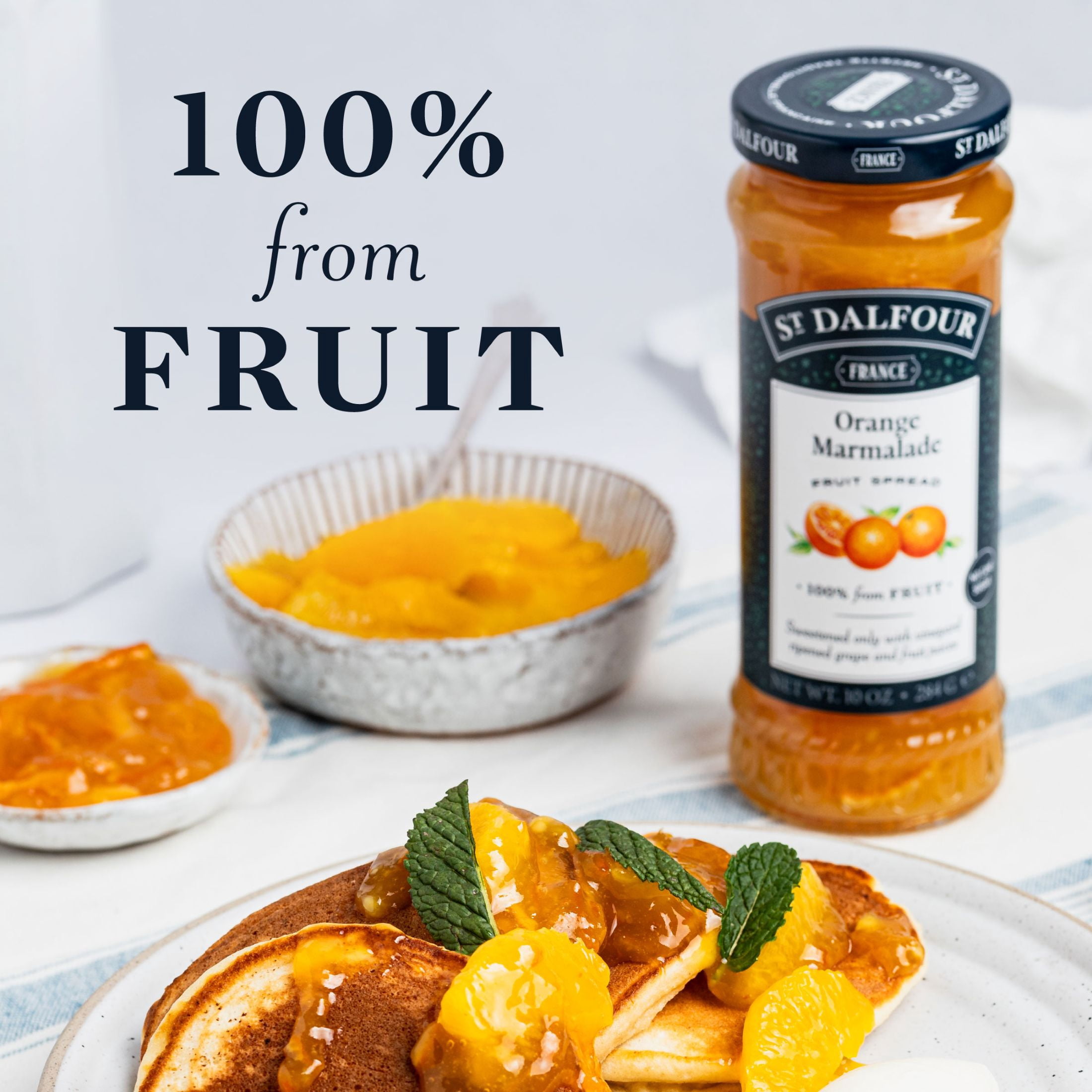 (2 pack) St. Dalfour Orange Marmalade Fruit Spread, 100% from Fruit, Vegan & Gluten Free, 10 oz Jar