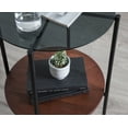 thumbnail image 6 of Kate and Laurel Ottelo Modern Side Table, 18 x 18 x 26.5, Walnut Brown and Black, Minimal Two-Tier End Table for Storage and Display, 6 of 8