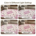 thumbnail image 7 of ODIKA 5'x7' Ultra-Soft Area Rug, Pink Vintage Distressed Botanical Scroll Border Boho Ditsy Field None Washable, Bare feet friendly, Silk-Touch for Bedroom Home office, 7 of 7