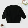 thumbnail image 2 of Girls Sweaters - Kids Crewneck Sweater Fall Winter Knit Top Ribbed Pullover for School Wear & Weekend Activities - Fall SweatersColor:Black,Size:6M, 2 of 2
