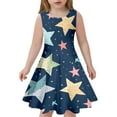 thumbnail image 1 of Robes de Printemps pour Filles Robe Évasée Sans Manches Teinture sur Nœuds Robe Déguisement Filles, 1 of 5