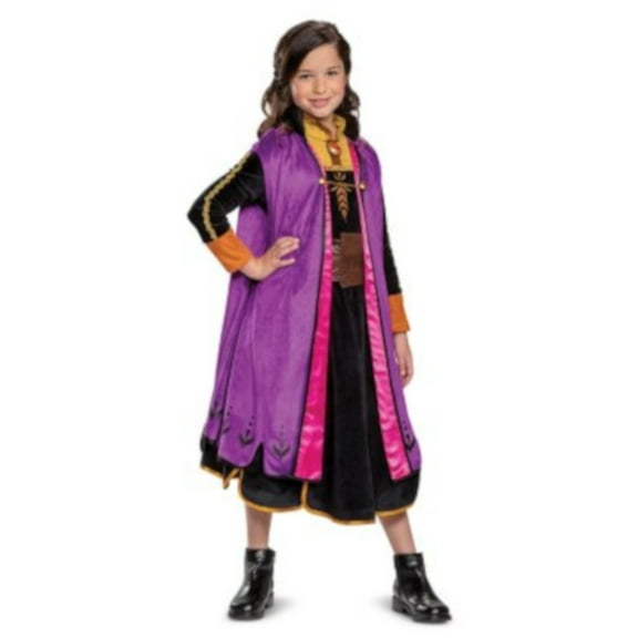 JAKKS Pacific, Inc. Disney Girls Size X-Small (3T/4T) Frozen 2 Character Anna Costume Dress W/Long Sleeves & Cloak, Multi