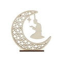 thumbnail image 1 of ZAXARRA Eid Crafts Night Light, Battery Operated 3D Wooden Moon Shaped LED Light Home Table Decor, 1 of 6