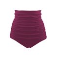 thumbnail image 1 of Short de Bain Rétro Taille Haute Noir/violet/vert pour Femme, 1 of 2