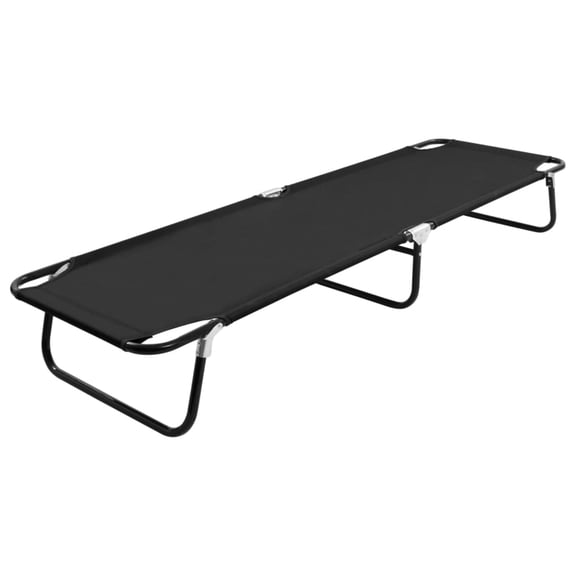 Casafoyer Folding Sun Lounger Black Steel