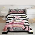 thumbnail image 2 of Erosebridal Romantic Makeup Comforter Sets King Size,Floral Flower Comforters & Duvets,Black White Geometric Stripes Bedding King Comforter Set,Room Decorative Reversible,3-Piece, 2 of 7