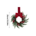 thumbnail image 2 of 4Pcs 10.24Inch Christmas Mini Wreath for Cabinet, Artificial Snowy Cedar Garland with Bow Ribbon, Small Xmas Hanging Wreath for Kitchen Cabinets, Windows, Doors, Farmhouse Holiday Decorations, 2 of 8