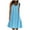 Light Blue, variant on Frostluinai Dresses for Women 2023 Plus Size Summer Loose Sundress Cotton Linen Scoop Neck Sleeveless Long Dress Plain Color Beach Swing Pleated Tank Dresses w/ Pockets