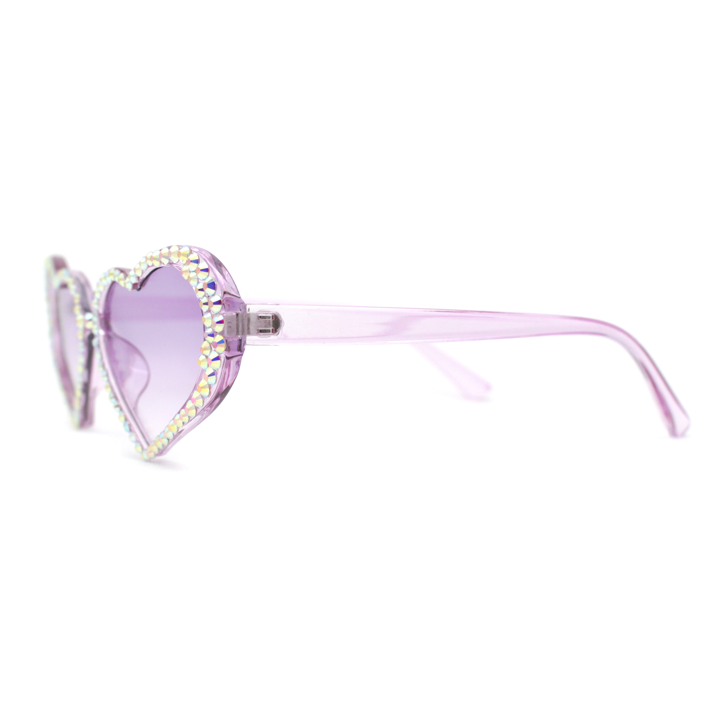 Iridescent Rhinestone Heart Shaped Sunglasses For Women | Bling Bubbly UV400 | SA106