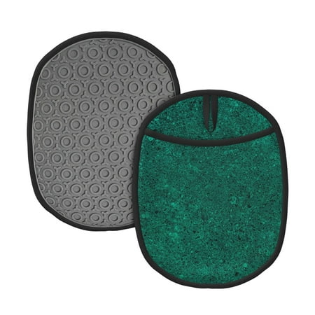 

Sikiie Teal Marble Silicone Pot Holders Oven Mitts Heat Resistant Hot Pads Non Slip Pot Holder for Kitchen Baking and Cooking 9.4 x 7.5 Inches