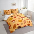 thumbnail image 3 of Feelyou Hallo Autumn Twin Bedding Sets 7-Piece, Cartoon Fall Leaf Bedding Comforter Set, Jungle Mushroom Plant Reversible Sheet Sets, Ultra Soft Home Decor, 3 of 7