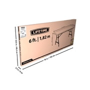 Lifetime 6 Foot Rectangle Folding Table Indoor/Outdoor Commercial Grade, White Granite (80306)