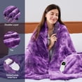 thumbnail image 4 of PMONPA Electric Heated Blanket, 51"x61" Heating Blanket for Adult, Soft Flannel & Sherpa, 10 Heating Levels & 1-8 Hours Auto off, Purple, 4 of 8