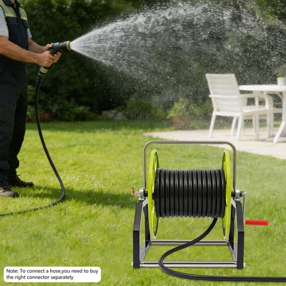 Hose Reel Garden Hose Holder 100m/328.1ft Water Hose Reel Storage 180 ° Rotation